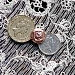 Small Rare Victorian Copper Button - Repousse..