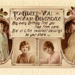 Handtinted Vintage Birthday Card Gladys Cooper..